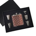 thumbnail image 1 of KuzmarK 6 oz. Stainless Steel Flask Set in Black Presentation Box -  Donuts Doughnuts, 1 of 2
