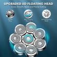 thumbnail image 2 of Shaver Heads Replacement, 8D Blade Replacement Heads, Universal Replacement Blade Head Shaver for Men, Silver, 2 of 4