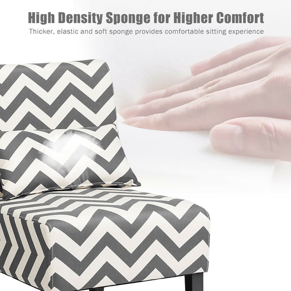 Finihen Armless Accent Living Room Chairs, Modern Side Chair, Accent Armless Single Sofa with Lumbar Pillow for Home and Office, Gray Finihen Armless Accent Living Room Chairs, Modern Side Chair, Accent Armless Single Sofa with Lumbar Pillow for Home and Office, Gray