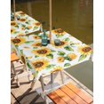 thumbnail image 2 of Fsddascl Yellow Sunflower Outdoor Tablecloth - 54x54 Inch Square Dining Table Cover, Country Petals Floral Summer Spring Waterproof Outdoor Table Cloth with Umbrella Hole & Zipper for Picnic/Patio, 2 of 7