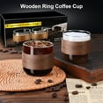 thumbnail image 6 of Ratrabas Espresso Cups Set of 2 with Wooden Ring, 5oz High Borosilicate, 6 of 6