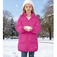 thumbnail image 5 of Aideaone Girls Winter Coats Hooded Puffer Jackets Medium Length Down-like Cotton Coats Snow Outwear 5-12Y, 5 of 9