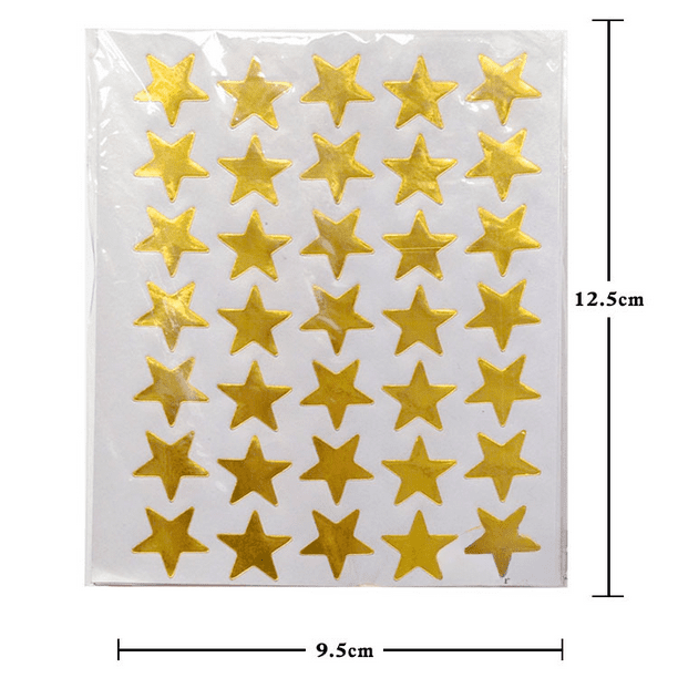 Pegatinas de recompensa para niños de guardería de cinco estrellas doradas y plateadas de 1,5 cm