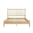 thumbnail image 2 of Lika Queen Size Platform Bed- Vertical Slatted Headboard- Natural Brown, 2 of 6