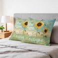 thumbnail image 6 of 24x24 Pillow Covers Set of 2, Sunflowers Square Throw Pillow Covers for Couch/Sofa/Living Room, Modern Bee You Are My Sunshine Green Decorative Soft Pillowcases for Couch Throw Pillows, 6 of 9
