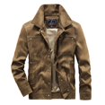 thumbnail image 4 of Vedolay Men Jackets for Winter Zip Front Baseball Bomber Jacket Long Sleeve Outerwear Khaki,L, 4 of 5