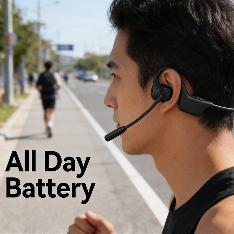 HBYJLZYG Bluetooth Open Ear Headphone, 20H Battery One Touch Mute