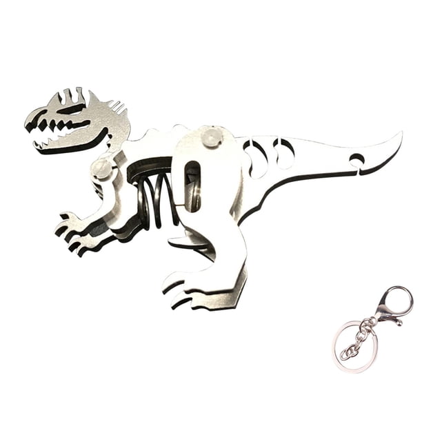 Llaveros para mujer, llavero de billetera, llavero de coche, lindo llavero tridimensional de metal y acero inoxidable, modelo mecánico de dinosaurio, llavero de dinosaurio.