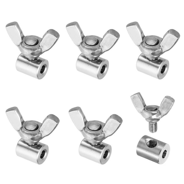 Unique Bargains 304 Stainless Steel 3mm Hole Wire Rope Clips, 6Pcs Wire Rope Clamp Fasteners Screws, Silver