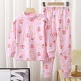 thumbnail image 2 of Linfrsh Toddler Girls Pajamas 3t Cotton Toddler Toddler Kids Toddler Girls Boys Soft Comfy Modal Tencel Solid Raglan Sleepwear Pajamas Pjs 2pcs Set(Pink,3-6 Months), 2 of 7