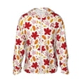 thumbnail image 2 of Uemuo fall laef Maple Pattern Women's Full Zip UPF 50+ Sun Protection Hoodie Jacket Long Sleeve Sun Shirt Hiking Outdoor Performance with Pockets-, 2 of 9