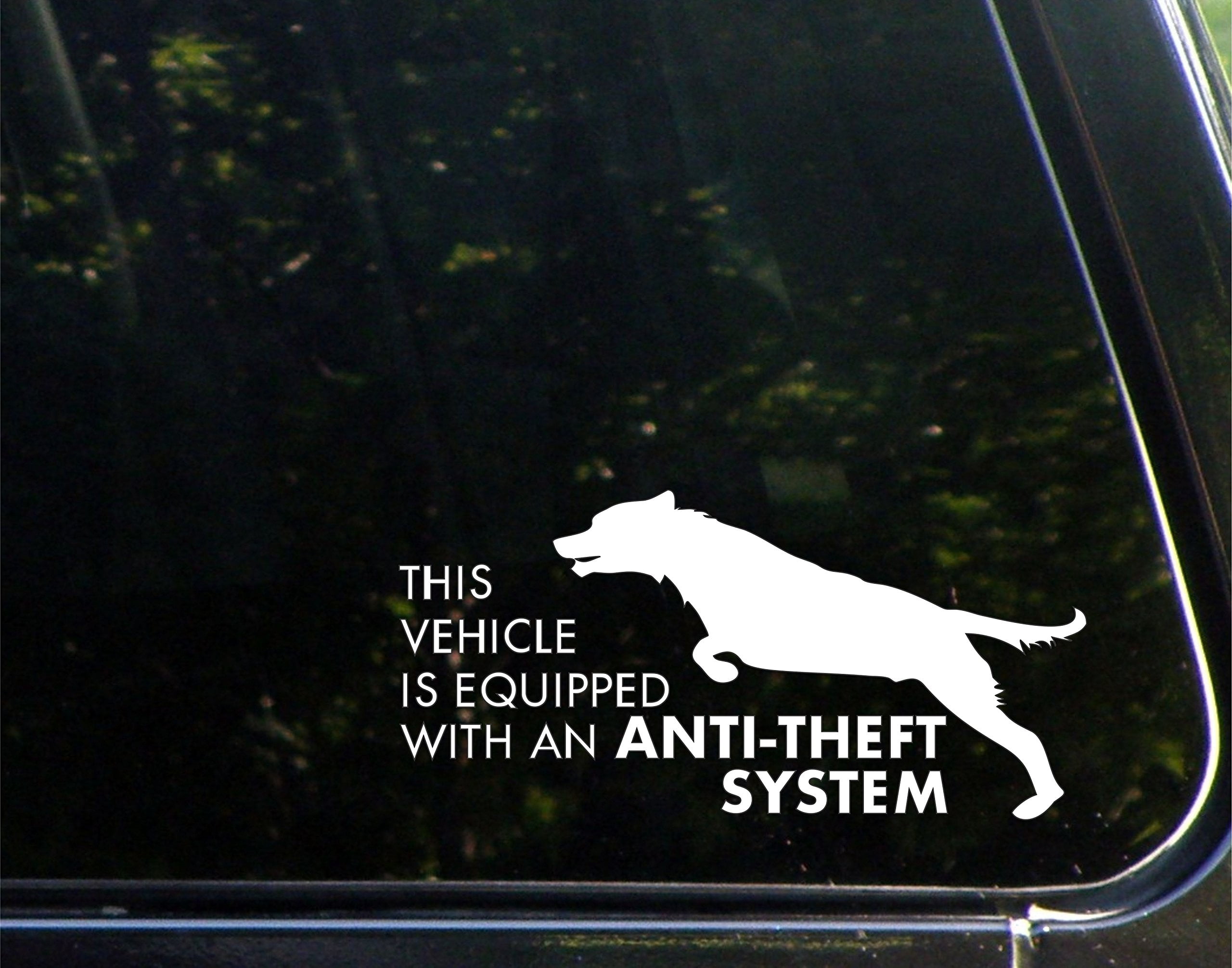 This Vehicle Is Equipped With An Anti Theft System 8 3 4 X 3 1 2 Vinyl Die Cut Decal Bumper Sticker For Windows Cars Trucks Laptops Etc Sign Depot Sd1 9686 Walmart Com Walmart Com