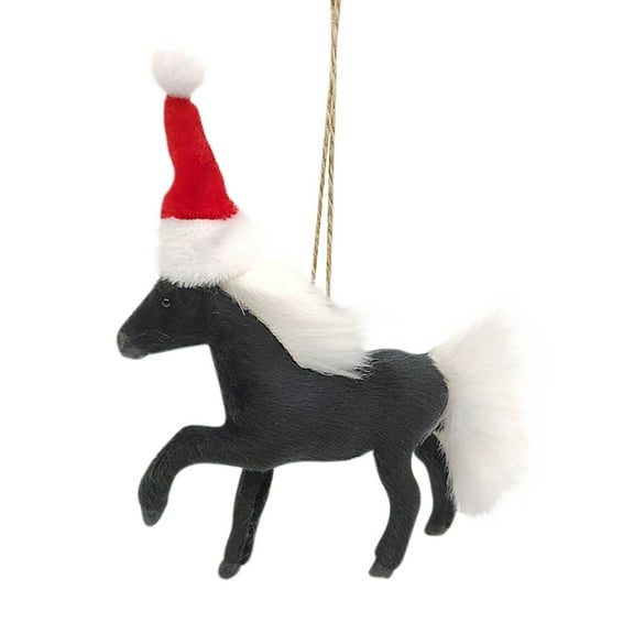 Fridja Christmas Ornaments Christmas Horse Simulation Pendant Manual Plush Toy Mall Decoration Hanging