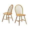 thumbnail image 4 of Costway Set of 2 Vintage Windsor Side Chairs Wood Spindleback Dining Room Natural, 4 of 7
