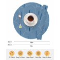 thumbnail image 6 of 13 Inch Round Placemats Set of 6, Navy Blue Ombre Non Slip Heat Insulation PP Table Mats, Farmhouse Stripes Modern Abstract Art Washable Place Mats for Kitchen Dining Party Table Decor, 6 of 7