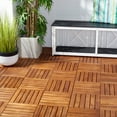 thumbnail image 2 of SAFAVIEH Osaka Outdoor Patio 6 Slat Wooden Floor Tile, Natural, Set of 10, 2 of 7