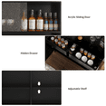 thumbnail image 6 of RichYa Kitchen Pantry Storage Cabinet, 72" Freestanding Kitchen Storage Cabinet with Rattan Doors for Dining Room, Black, 6 of 8