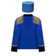 thumbnail image 4 of Aislor Kids Boys Drummer Marching Band Halloween Costume Solider Long Sleeve Tassel Coat with Hat Royal Blue 16, 4 of 7