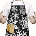 thumbnail image 2 of Black Christmas Snowflake Pattern Apron-Garden Aprons for Women with Pockets-Cotton Linen Waterproof Kitchen Cooking Gardening Aprons Adjustable for Kitchen,Cooking,BBQ and Salon 33"x27", 2 of 7