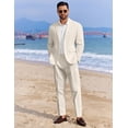 thumbnail image 4 of COOFANDY Men's 2 Piece Linen Suits Set Regular Fit Casual Linen Lightweight Suit Summer Beach Wedding, 4 of 5