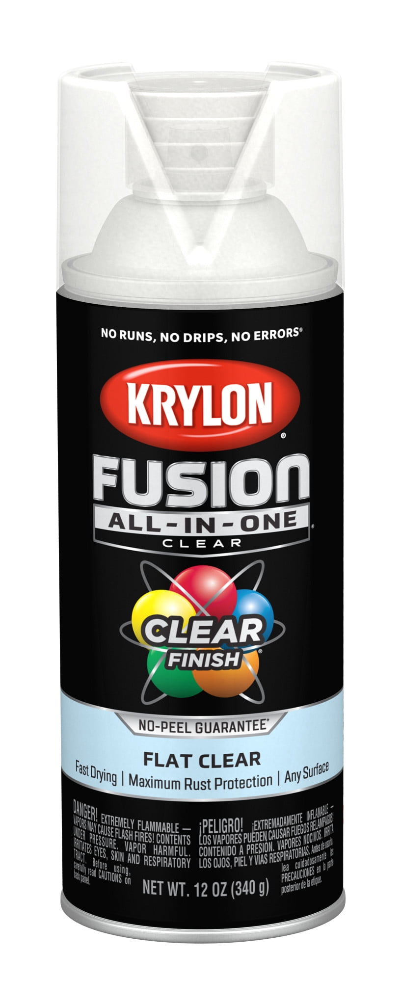 Krylon Fusion All-In-One, Flat, Clear, 12 oz.