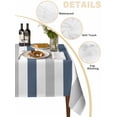 thumbnail image 3 of Blue Gray Striped Tablecloth Rectangle Table Cloth 60x84, Waterproof Outdoor Table Cloth Covers Decorative Table Protector, Farmhouse Stripe Art Washable Table Cover for Kitchen Dinning Party, 3 of 8