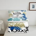 thumbnail image 4 of Summer Beach Comforter Set Blue Seahorse King Bedding Comforter Sets,Nautical Coastal Quilt Seashell Starfish Shell Coral Duvet Insert,Ocean Decor, 4 of 5