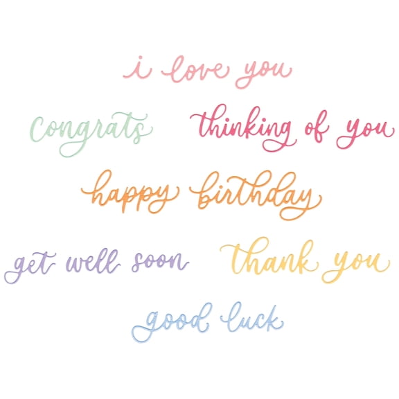 Sizzix Dies Common Greetings Thinlits Die Set by Letters by Shells, 12PK