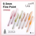 thumbnail image 2 of xianlin-Retractable Gel Ink Pens: 0.5mm Black-Ink Aesthetic Gradient Color Barrel Soft Grip Fine Point Pen 8ct for Journaling Note Taking Sketching No Bleed, 2 of 4