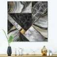 thumbnail image 2 of Designart ' Touches Of Gold With Marble Granite Agate ' Modern Canvas Wall Art Print, 2 of 4