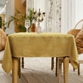 thumbnail image 2 of BALCONY & FALCON Rectangle Tablecloth Water Resistant Brilliant Linen Tablecloths for Wedding Dining, Gold, 55" x 71", 2 of 7