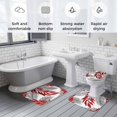 thumbnail image 6 of Red Willow Leaf Bathroom Rugs Set Abstract Art Leaves Botanical Lines Farmhouse Non Slip Absorbent Soft Bath Mats 3 Piece Set with Bathroom Rug, U-Shaped Floor Mat, Toilet Seat Cover Large Size, 6 of 9