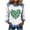 White 2, variant on BLVB St Patricks Day Sweatshirt Women Shamrock Waffle Sweatshirts Denim Patchwork Clover Graphic Pullover Tops