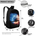 thumbnail image 5 of Binienty Lightning Baseball Print School Bookbag for Kids 8-14, 17 Inch Large Capacity Backpack with Adjustable Padded Straps, Multiple Front Pockets Lightweight Travel Daypack for Students, 5 of 6