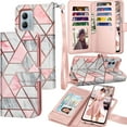 thumbnail image 1 of Tiflook Wallet Case For Motorola Moto G 5G 2023 / Moto G (2023 Only)/XT2313, Luxury PU Leather Cash Credit Card Slots Holder Carrying Folio Flip Cover [Detachable Magnetic Hard Cases] Lanyard - Marble, 1 of 6