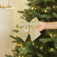 thumbnail image 3 of Christmas Tree Bow Decoration Velvet Ribbon Bow for Tree Window Wall Decor Red Beige Wine 15 cm x 18 cm, 3 of 6
