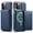 Blue, variant on MOHEYO Removable Wallet MagSafe Compatible Leather Case for iPhone 13 Pro Max - Brown