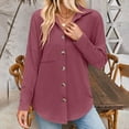 thumbnail image 5 of Olyvenn Womens Shacket Casual Button Down Shirts Loose Boyfriend Shirt Jackets Tops Jacquard Lightweight Long Sleeve Shirts Fall Tops 2024 Fashion Wine 12, 5 of 8