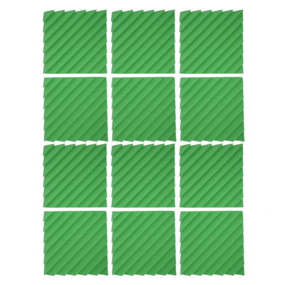 Soundproofing Studio Foam, Acoustic Panel Cotton Easy Installation 12PCS For Concert Hall Green