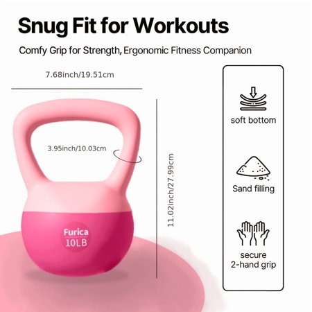 [Rose Red Soft Kettlebell] 1pc Rose Red Soft PE Polyethylene Kettlebell - 5-30LB, Enhancing Strength, Suitable for Home Fitness and Gym - Valentine's Day Gift