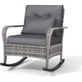 thumbnail image 1 of Rattan Garden Furniture Set, Outdoor Rocking Chairs and with Cushions & Pillows, Wicker Patio Bistro Set for Balcony Garden, 1 of 6
