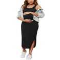 thumbnail image 3 of Robe Femme Enceinte Couleur Unie Sans Manches Robe en Tricot Col Ras du Cou Ajustée Midi Robe Débardeur Robe d'Été Décontractée Robe de Maternité, 3 of 7
