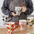 thumbnail image 4 of Tall coffee cup, ceramic coffee cup, coffee cup for home, 300ML porcelain cup with handle, tea cup, for office cup breakfast, afternoon tea, multifunctional cup, 4 of 5