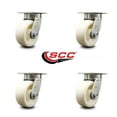 thumbnail image 2 of 5 Inch Kingpinless Nylon Wheel Swivel Top Plate Caster Set of 4 Service Caster, 2 of 2