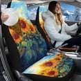 thumbnail image 2 of KUIFORTI Sunflower Print Automotive Seat Cover Non-Slip Seat Cover for Front Seat Elastic Fabrics Full Protection Car Accessories Flannel Universal Fit for Most Cars,SUV, 2 of 7