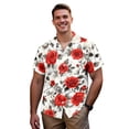 thumbnail image 3 of Uorisanigo Red Rose Matching Couple Outfits Valentine's Day Husban and Wife Clothing Men's Short Sleeve Shirt Hawaiian Shirts and Womens Summer Midi Dress Soft Party Dresses Size 2XS, 3 of 7