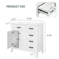 thumbnail image 5 of Soges 36" Bathroom Vanity with Sink Combo, Solid Wood Bathroom Makeup Cabinet with Door, Adjustable Shelf and 5 Drawers, Free Standing Single Basin Vanity Set, Durable & Easy to Clean, White, 5 of 10
