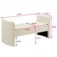 thumbnail image 4 of 55.11" Upholstered Ottoman Bench, Cat Claw Cloth End Bed Bench, Footrest Stool for Entryway Hallway Living Room Bedroom, Beige, 4 of 9