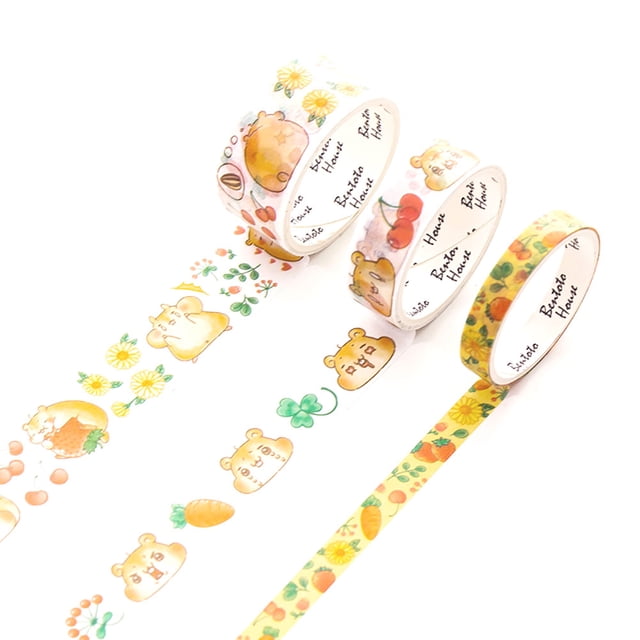 rollos de 3 metros de cinta de papel Washi con patrón de animales encantadores, decoración DIY #3
