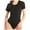 Black, variant on jsaierl Black Bodysuit Women Short Sleeve Square Neck Stretch Sexy Slim Fit Bodycon Jumpsuit Shapewear